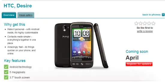 HTC Desire - Vodafone