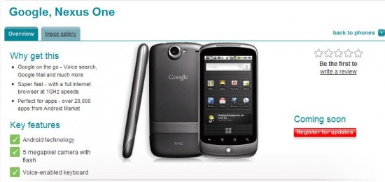 Nexus One - vodafone