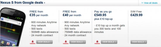 SIM Free Nexus S Now £429