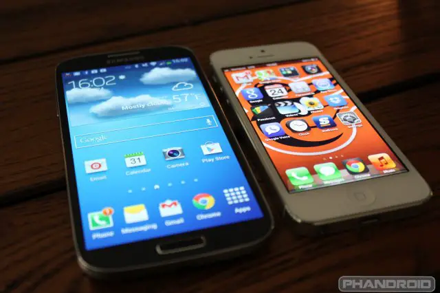 galaxy vs s4 iphone samsung ios phandroid touchwiz