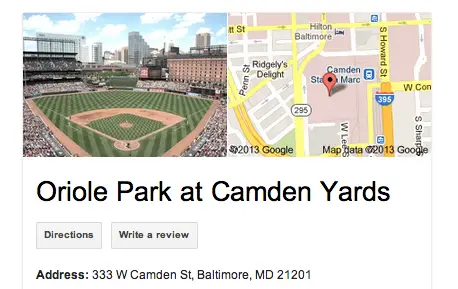 Camden Yards Address