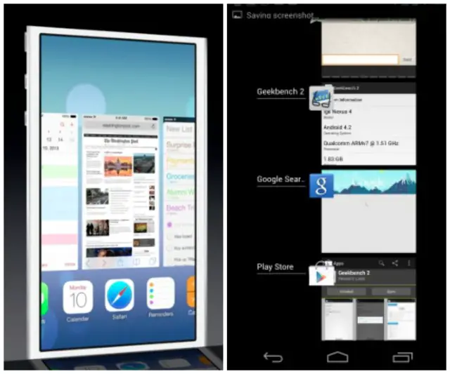 Multitasking iOS 7 vs Android 4.2