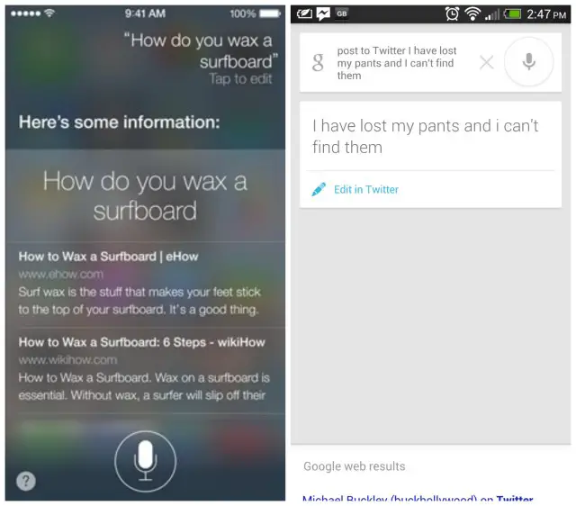 iOS 7 Siri vs Android 4.2 Google Search