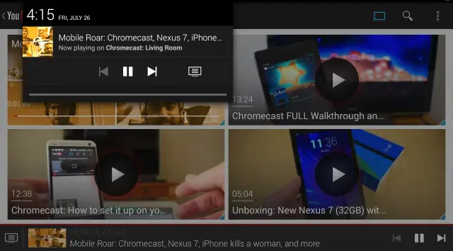 Chromecast Youtube app Android