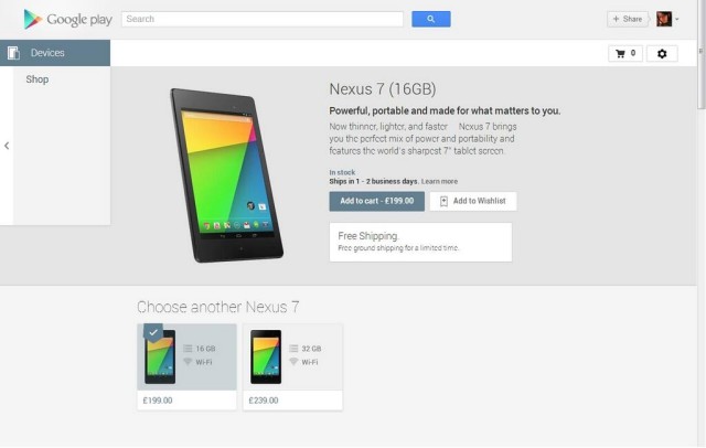 New Nexus 7 2013 UK availability