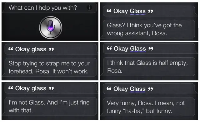Ok Glass Siri remarks collage