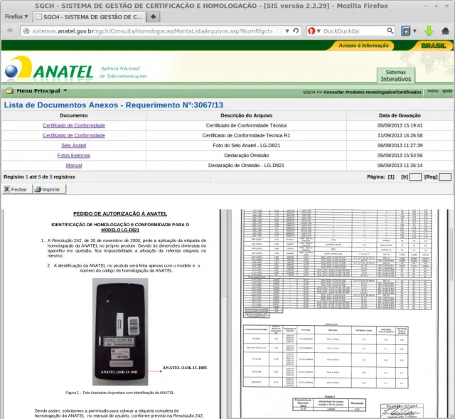 Nexus 5 Brazil Anatel filing