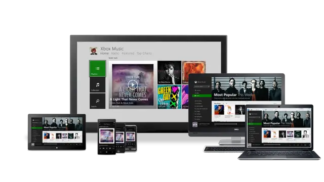 Xbox Music all 3 screens