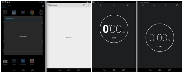 Android 4.4 KitKat downloads clock comparison