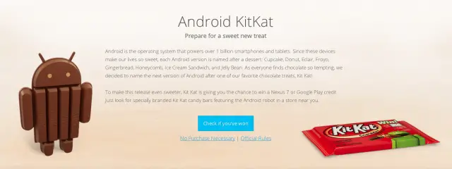 Android.com KitKat page