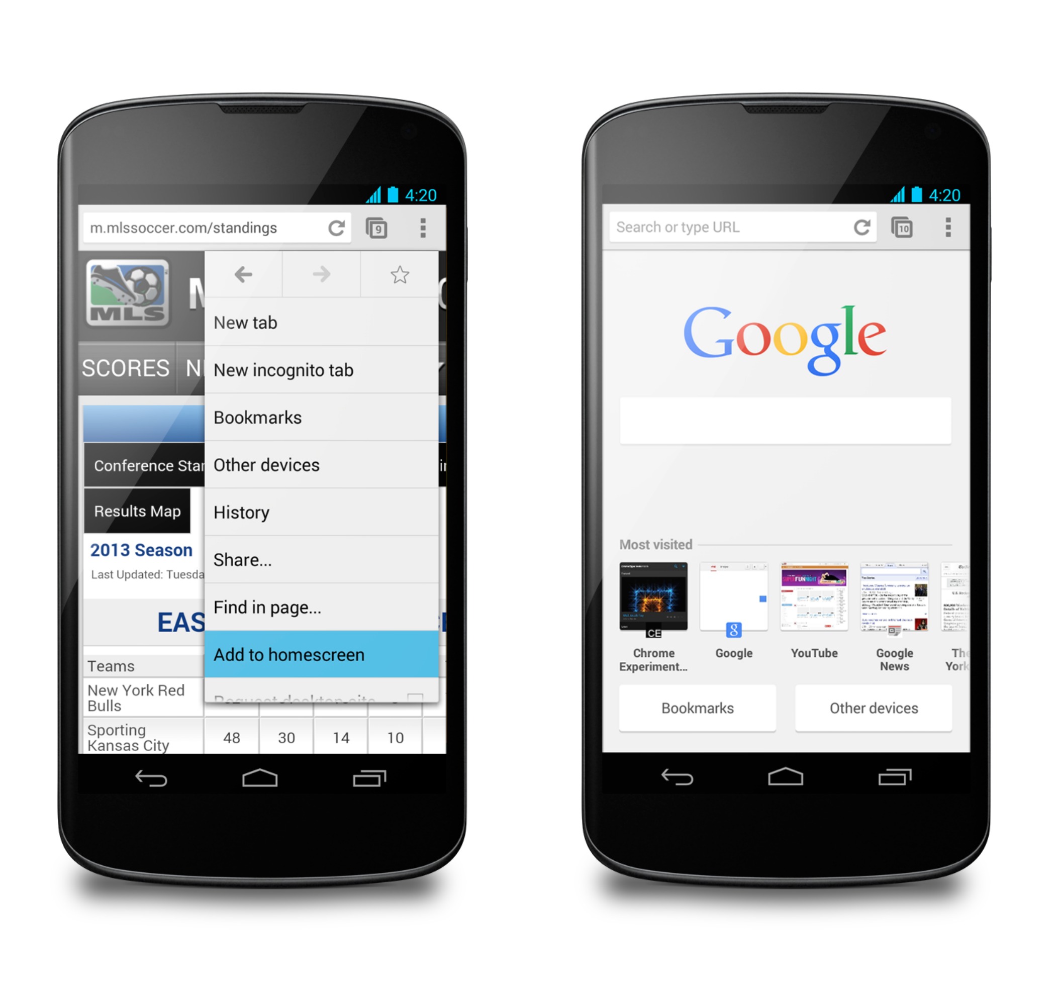 google chrome for android version 4.0.3