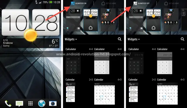 HTC Sense 5.5 BlinkFeed toggle