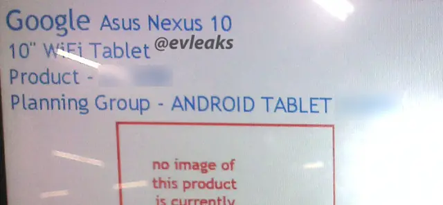 Nexus 10 leaked screen shot