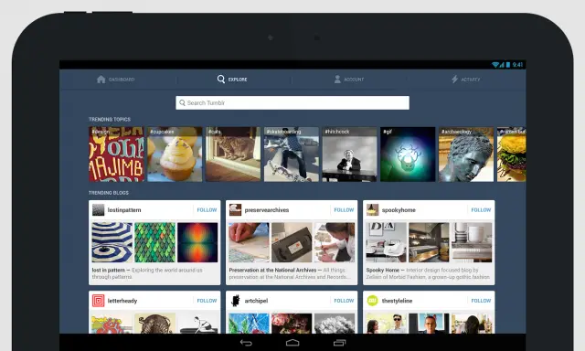 Tumblr search tablet