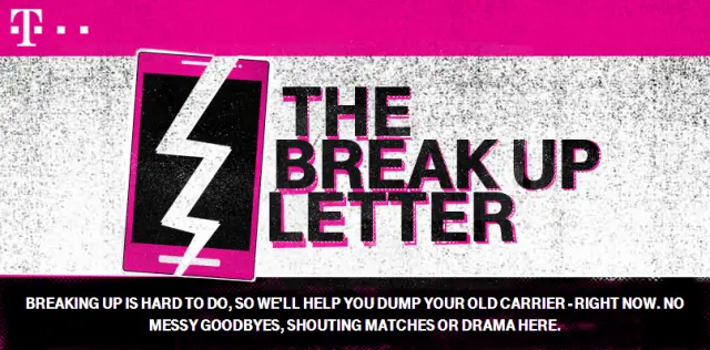t-mobile break up letter