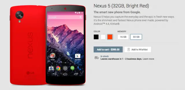 Red Nexus 5 Google Play