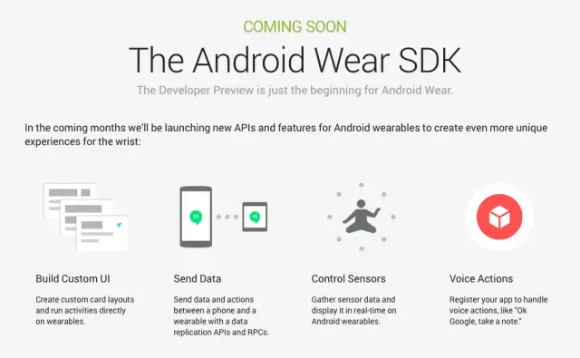 Android Wear SDK coming soon