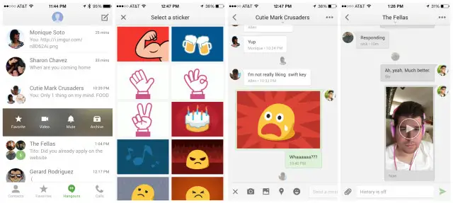 Hangouts iOS update video messages stickers
