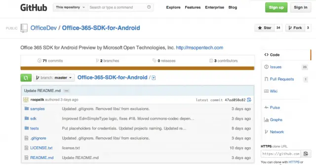 Office 365 SDK for Android Preview