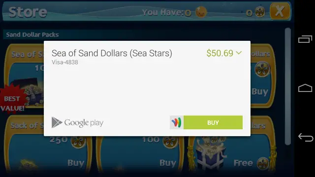 Sea Stars in app purchases