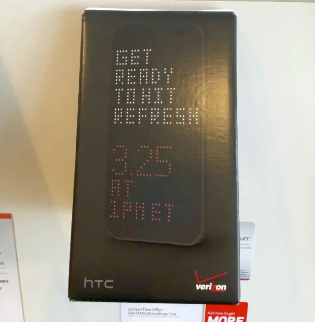 Verizon HTC One 2014 promo box