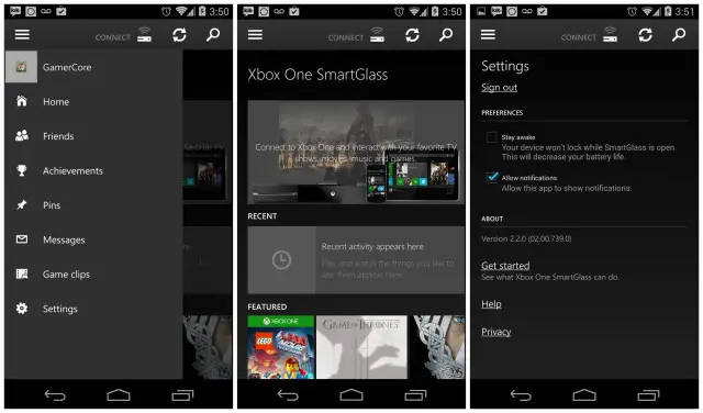 XboxOne SmartGlass Android
