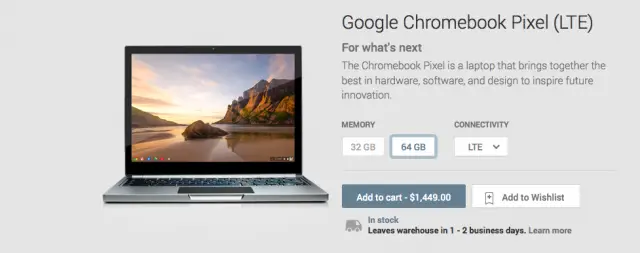 Chromebook Pixel Google Play listing