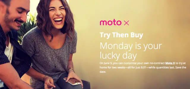 Motorola Moto X try before you buy deal