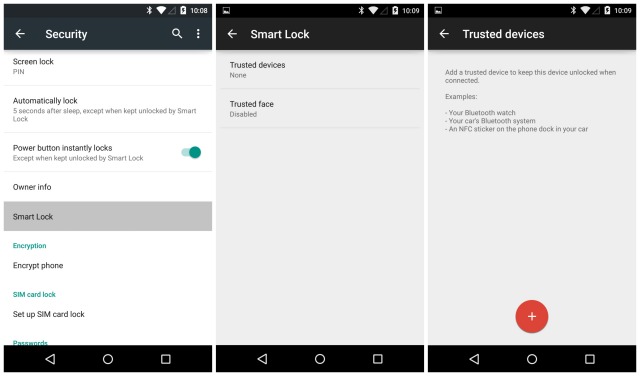 Android 5.0 Lollipop Smart lock