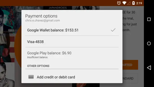 Google Play balance subscriptions landscape