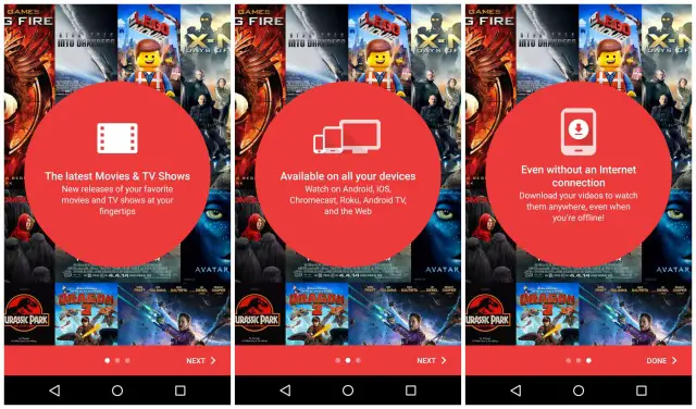Google Play Movies and TV 3.6.11 update intro