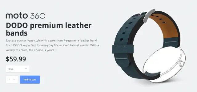 Motorola Moto 360 DODOcase leather watchbands