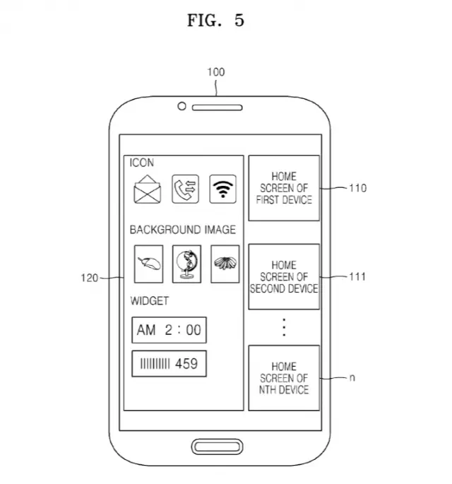 samsung home screen patent