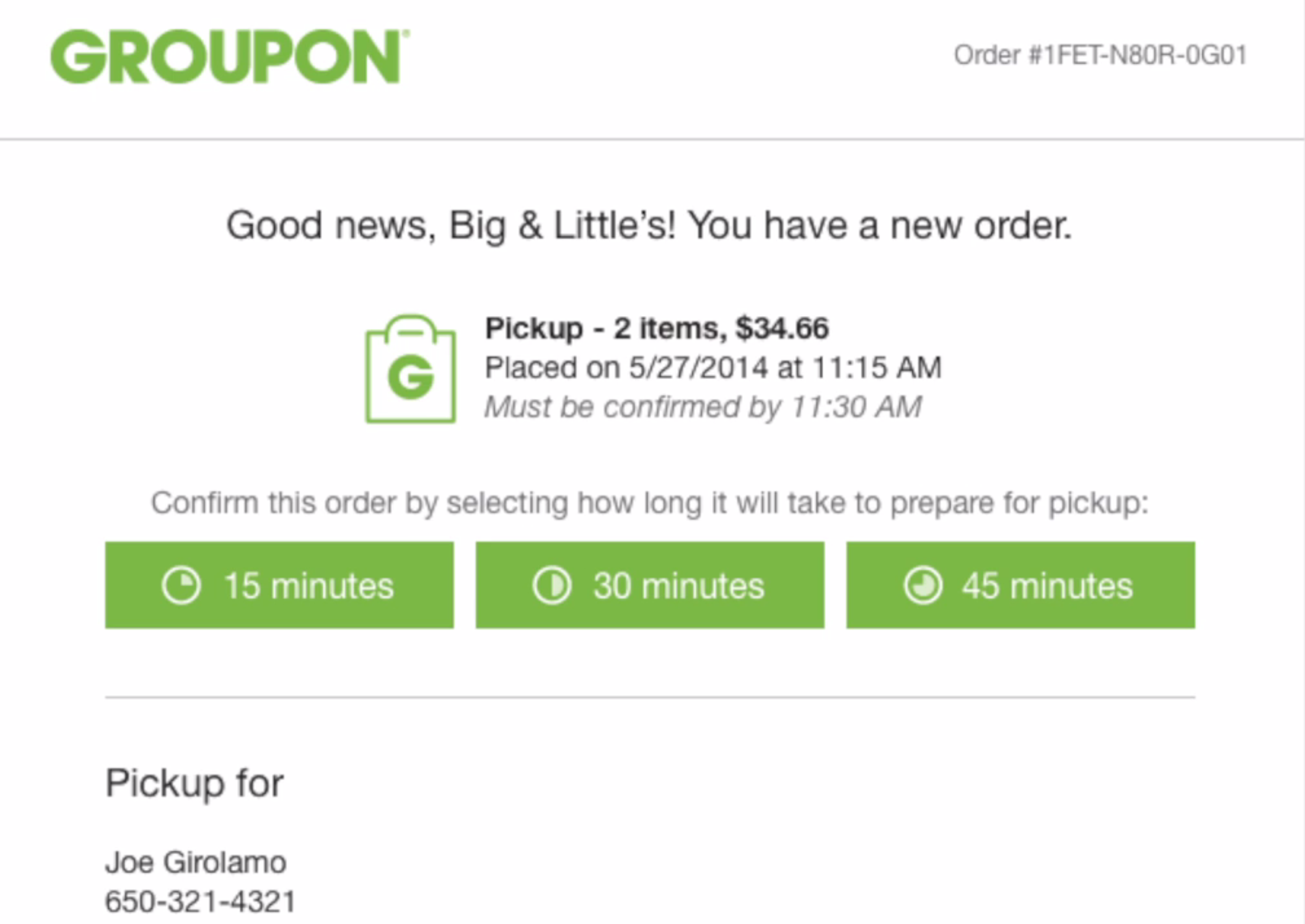 my groupon orders