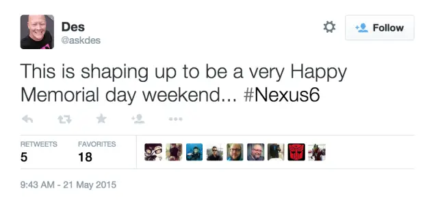 Nexus 6 WiFi Calling update memorial weekend