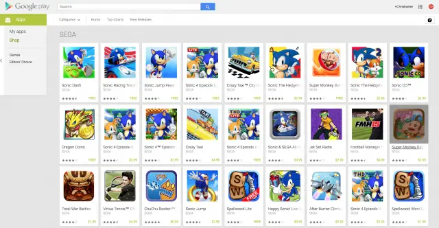 Sega Google Play