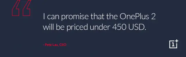 OnePlus 2 price under $450