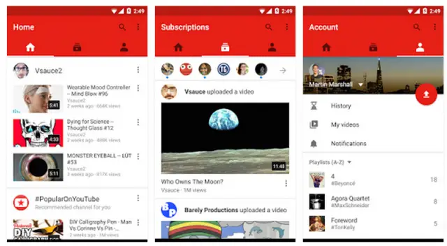 youtube for android redesign