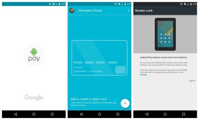 Android Pay screenshots