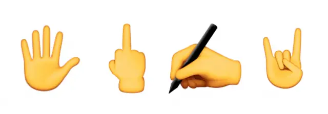 Unicode 8.0 emoji gestures