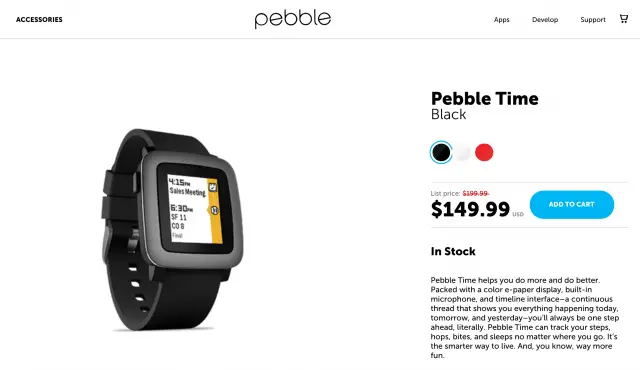 Pebble Time discount 50 dollars