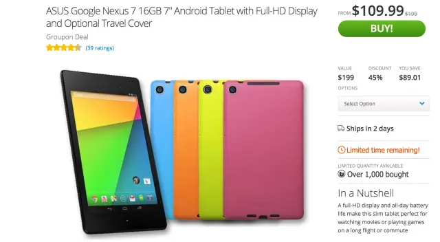 Nexus 7 2013 Groupon deal