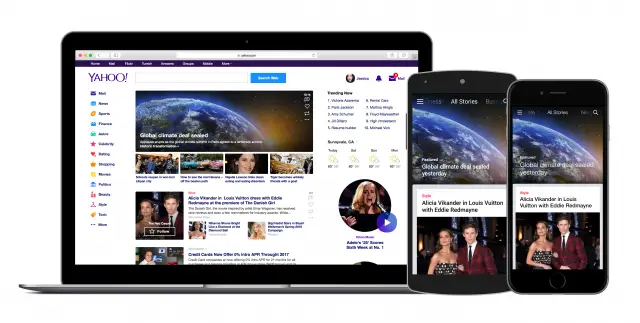 Yahoo app and homepage