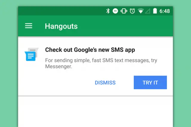 hangouts sms message