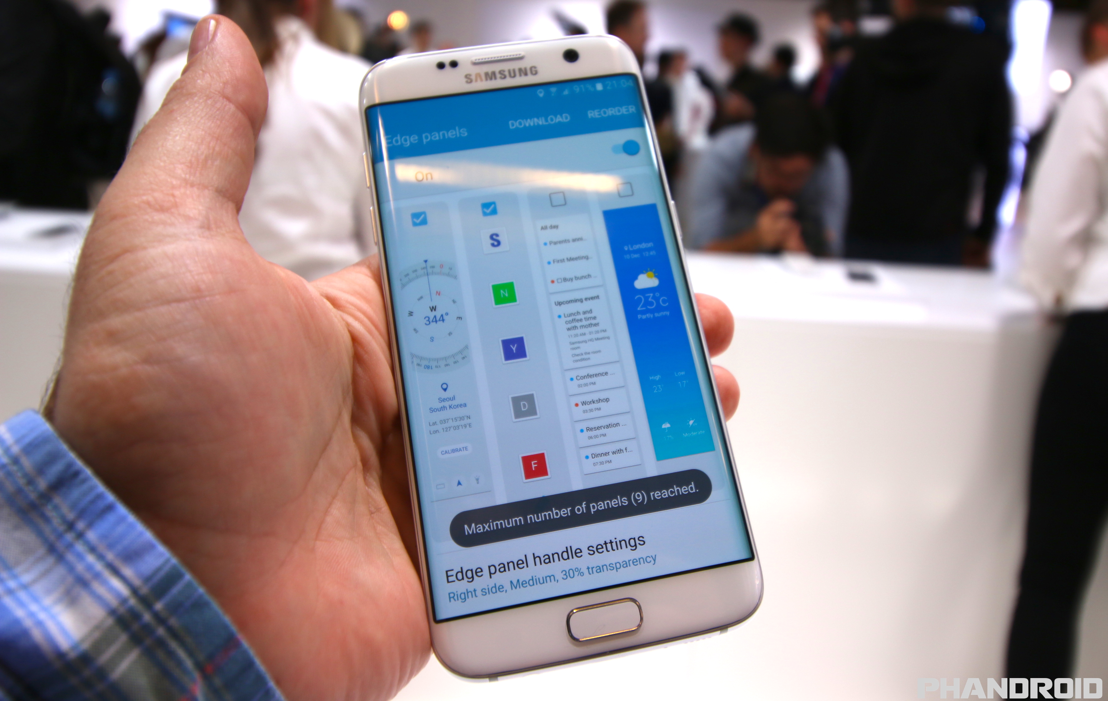 Hands On With The Samsung Galaxy S7 Edge And Its New Edge Features Video Phandroid