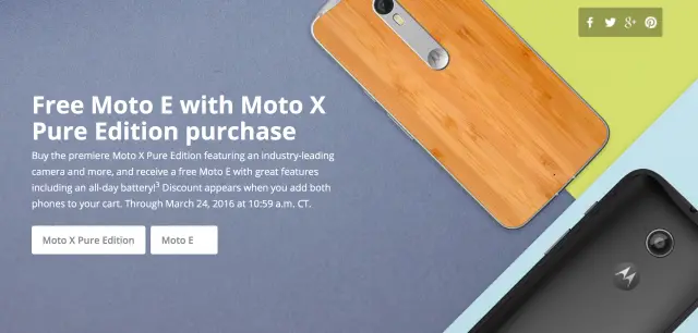 Moto X free Moto E promo