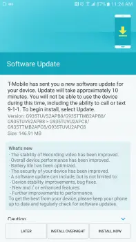 Galaxy S7 Edge software update