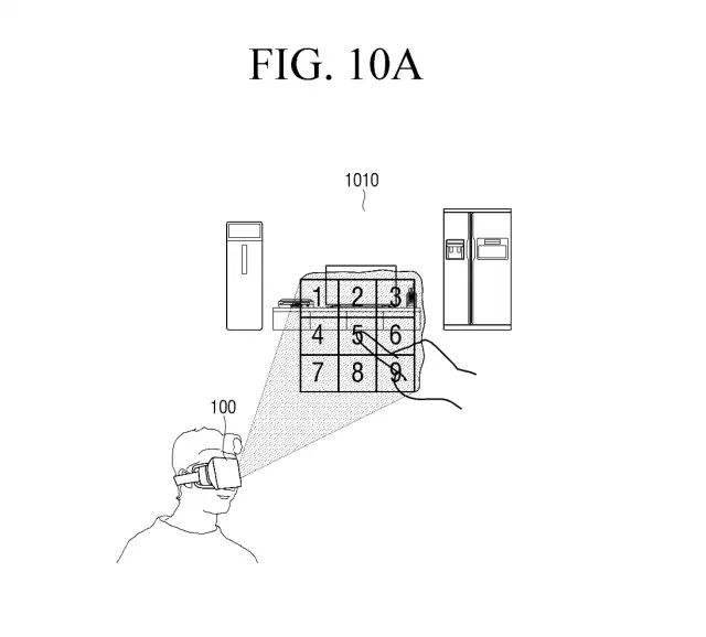 Samsung virtual UI patent headset