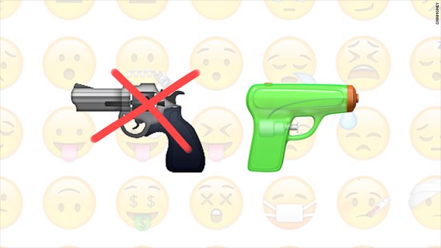 Pistol emoji squirt gun iOS 10