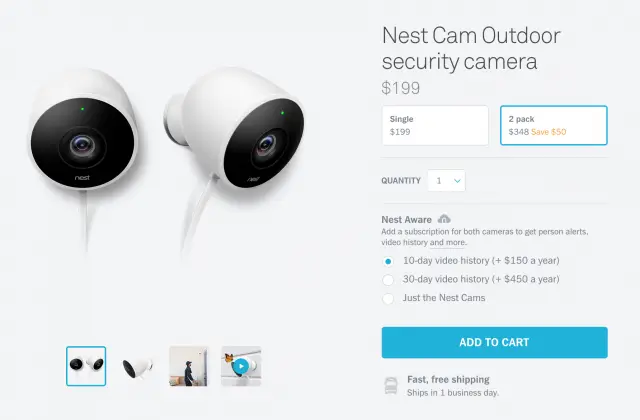 Nest Cam Outdoor Security Camera 2 Pack